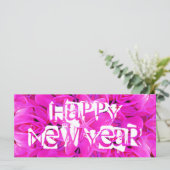 Joyeuse carte de rack rose du Nouvel An (Debout devant)