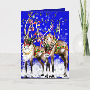 Joyeuse carte de rennes de Noël