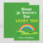 Joyeuse carte de Saint-Patrick avec arc-en-ciel (Devant / Derrière)