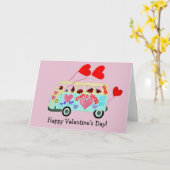 Joyeuse carte de Saint-Valentin pliée pour chien (Fleur jaune)