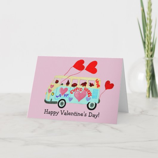 Joyeuse carte de Saint-Valentin pliée pour chien (Devant)