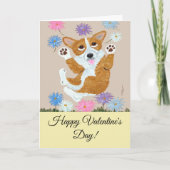 Joyeuse carte de Saint-Valentin pour chien Corgi (Devant)
