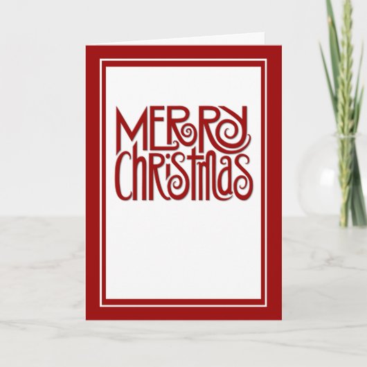 Joyeuse carte de texte rouge de Noël (Devant)