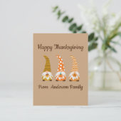 Joyeuse carte de Thanksgiving drôle avec des gnome (Debout devant)