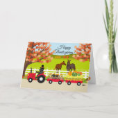 Joyeuse carte de Thanksgiving Labradors et Tracteu (Devant)