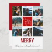 Joyeuse carte de vacances de collage de photo (Devant / Derrière)