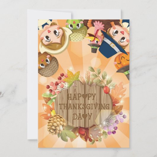 Joyeuse carte de vacances de Thanksgiving (Devant)