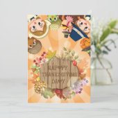 Joyeuse carte de vacances de Thanksgiving (Debout devant)