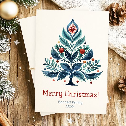 Joyeuse carte de vacances famille Noël