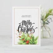 Joyeuse carte de vacances Noël Holly (Debout devant)