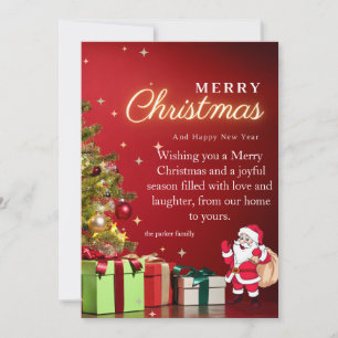 Joyeuse carte de vacances père Noël Christmas