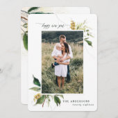 Joyeuse carte de vacances photo florale peinte du  (Devant / Derrière)