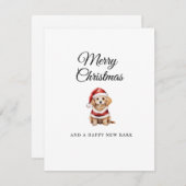 Joyeuse carte de vacances pour chien de Noël (Devant / Derrière)