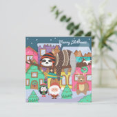 Joyeuse carte de vacances Slothmas (Debout devant)