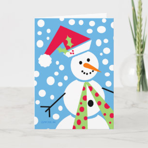 Joyeuse carte de voeux de bonhomme de neige de