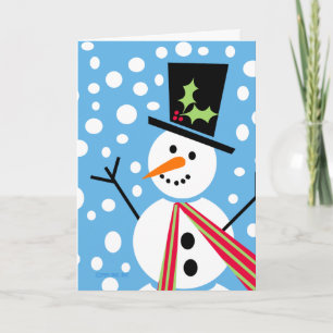 Joyeuse carte de voeux de bonhomme de neige de