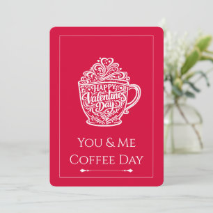 Joyeuse carte de vœux de date de café pour la Sain