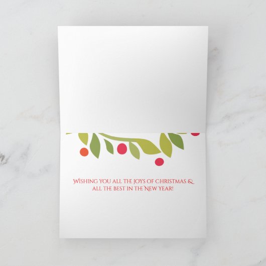 Joyeuse carte de voeux de Noël (Intérieur)