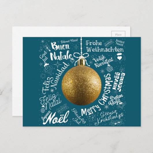 Joyeuse carte de voeux de Noël du monde en différe (Devant / Derrière)