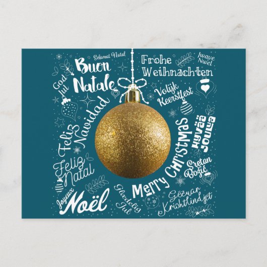 Joyeuse carte de voeux de Noël du monde en différe (Devant)