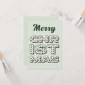 Joyeuse carte de voeux de Noël. Joyeuses Fêtes. (Devant/Arrière en situation)