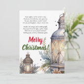 Joyeuse carte de voeux Poem Lantern Noël (Debout devant)