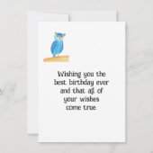 Joyeuse carte de voeux pour la chouette d'annivers (Dos)