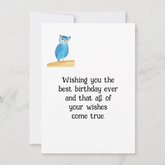 Joyeuse carte de voeux pour la chouette d'annivers (Dos)