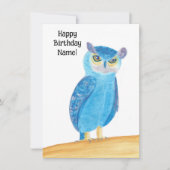 Joyeuse carte de voeux pour la chouette d'annivers (Devant)