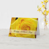 Joyeuse carte de voeux rose jaune pour la fête des (Fleur jaune)