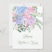 joyeuse carte d'hydrangée violette et rose (Devant)