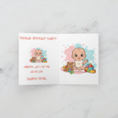 Joyeuse carte d'invitation pliée 1er anniversaire (Intérieur)