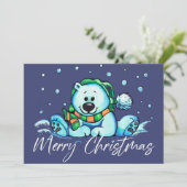 Joyeuse carte d'ours de Noël (Debout devant)