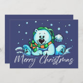 Joyeuse carte d'ours de Noël (Devant / Derrière)