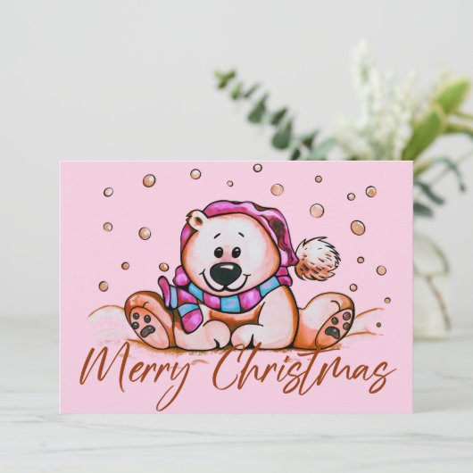 Joyeuse carte d'ours de Noël (Debout devant)