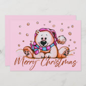 Joyeuse carte d'ours de Noël (Devant / Derrière)