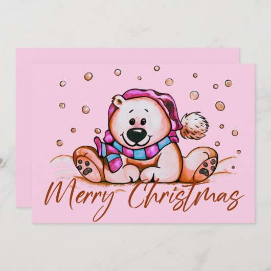 Joyeuse carte d'ours de Noël (Devant / Derrière)