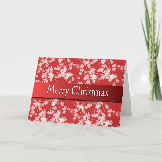 Joyeuse carte Fleur Rouge Noël (Devant)