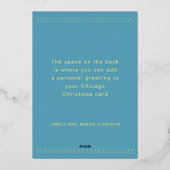 Joyeuse carte Foil Christmas Chicago Skyline Holid (Verso)