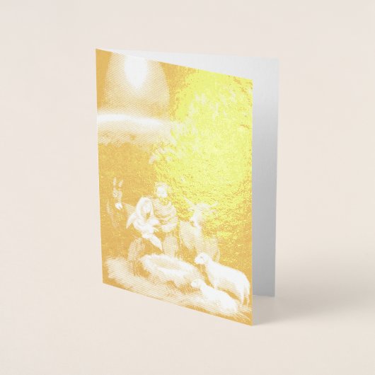 Joyeuse carte Foil de la nativité de Noël (Devant)