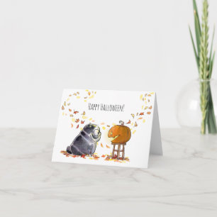 Joyeuse carte jack-o-lanterne carlin noir Hallowee