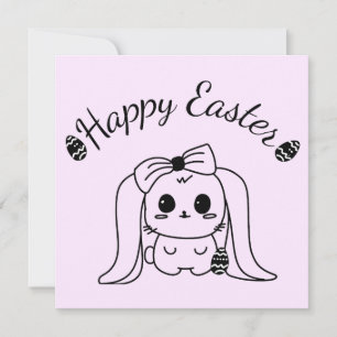 Joyeuse carte lapin moderne gothique de Pâques vie