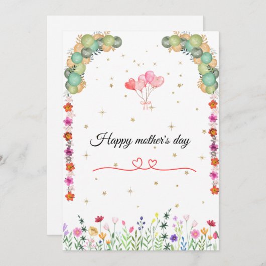 Joyeuse carte mère/cadeau (Devant / Derrière)