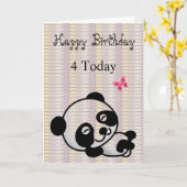 Joyeuse carte Panda Lilac Noir Anniversaire (Fleur jaune)