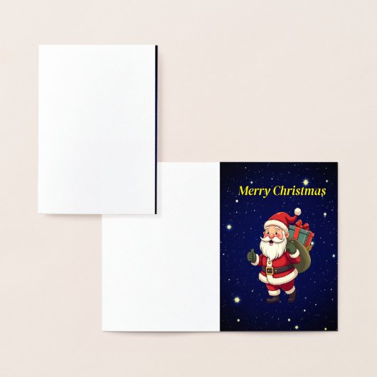 Joyeuse carte Père Noël Foil (Affichage)