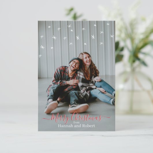 Joyeuse carte personnalisée de Noël (Debout devant)