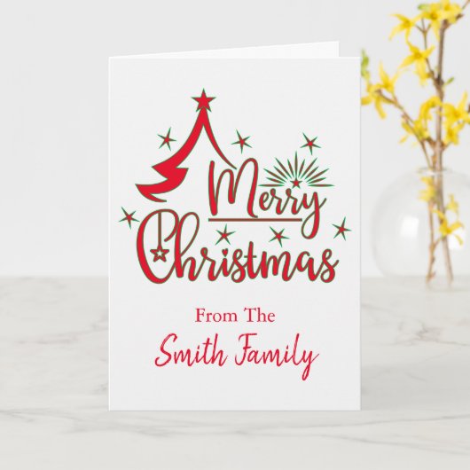 Joyeuse carte personnalisée de Noël (Fleur jaune)