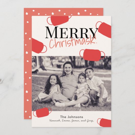 Joyeuse carte photo de Noël Motif (Devant / Derrière)