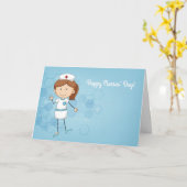 Joyeuse carte pliée de la journée des infirmières (Fleur jaune)