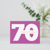Joyeuse carte postale 70e anniversaire - Magenta (Debout devant)